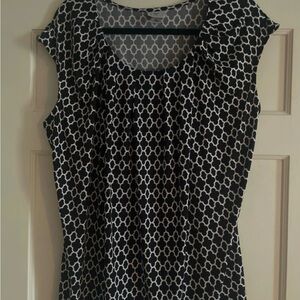 Worthington Black and White Patterned Women's XL Top